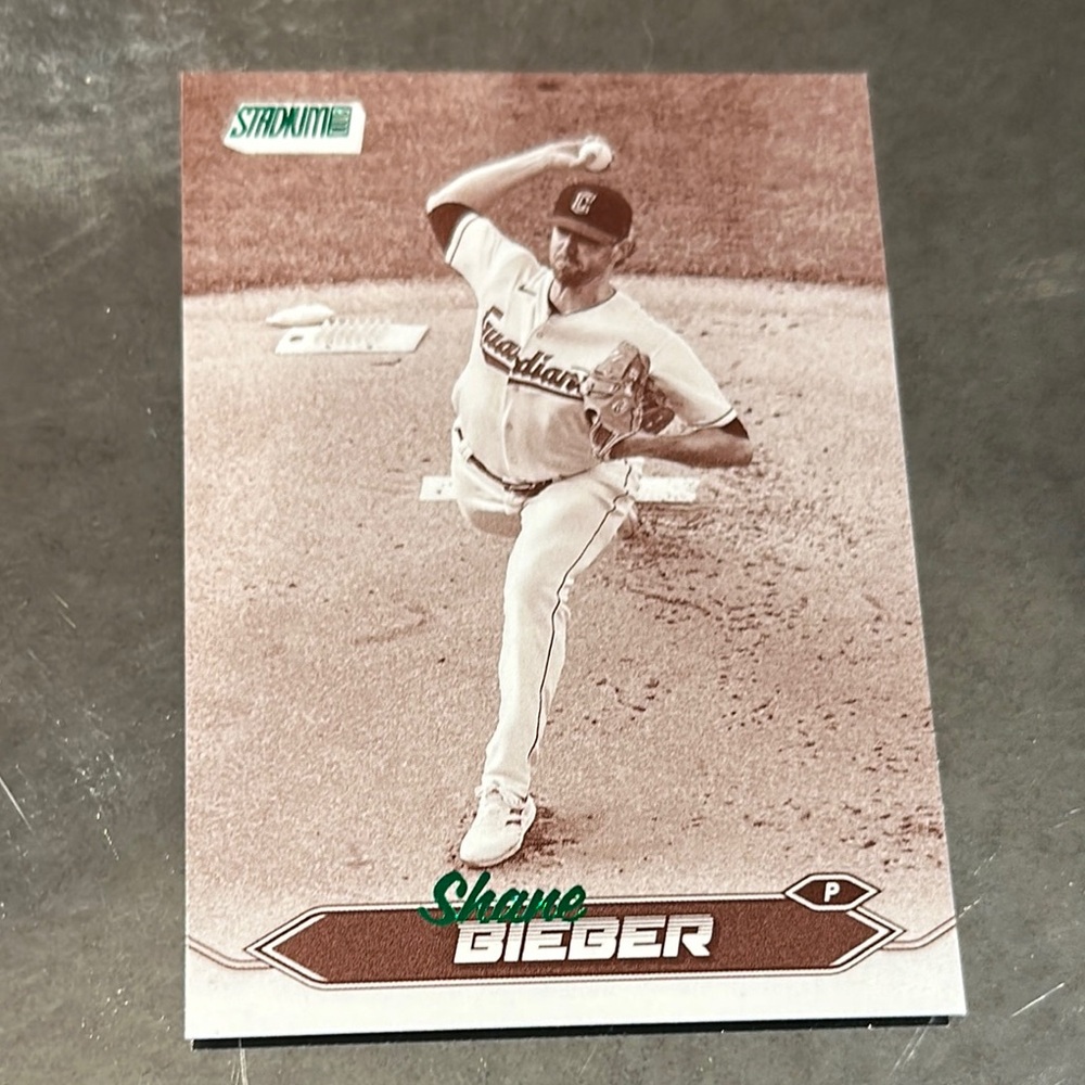 Topps Baseball Card with Green and Brown Accents